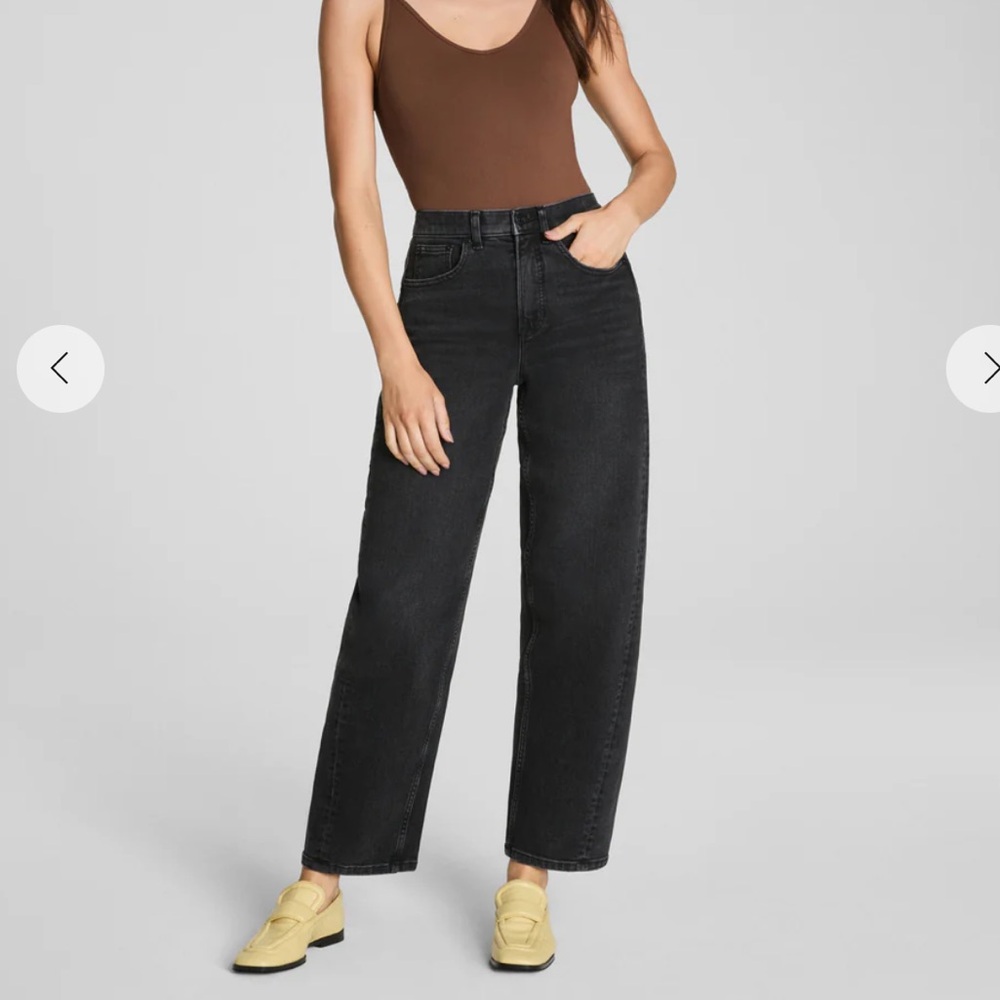 Spanx barrel leg ankle jeans black
